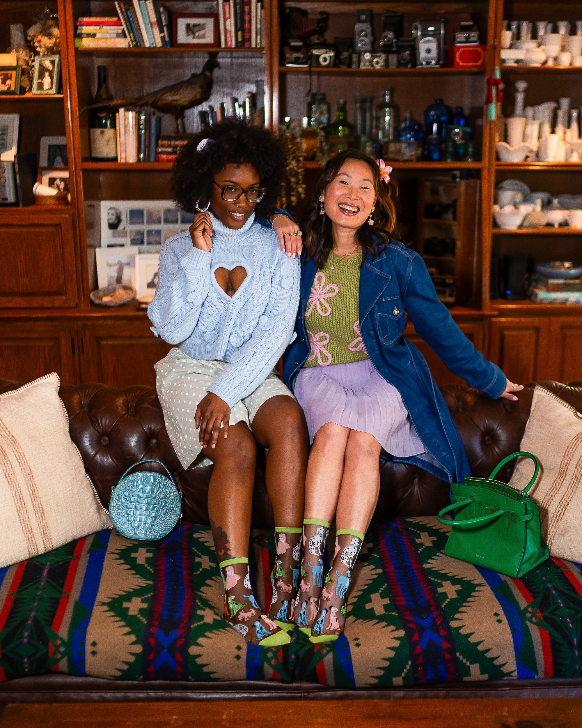 Dopamine Dogs Black Sheer Crew Sock