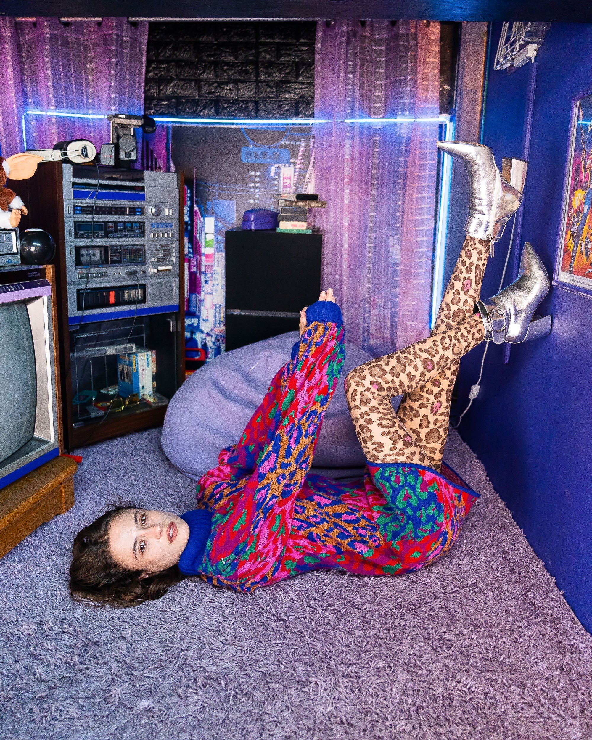 Pink Pop Leopard Print Sheer Tights