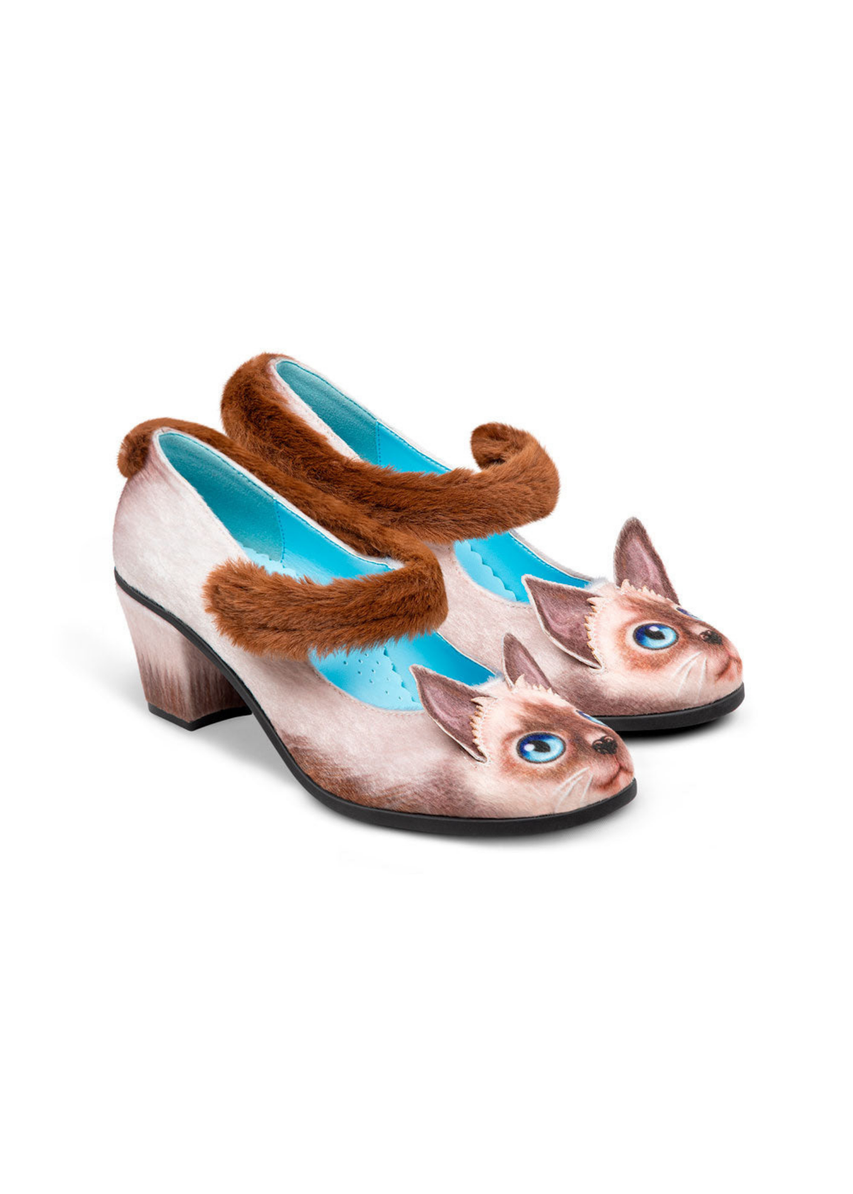 Chocolaticas® Mid Heels Siamese Cat Women's Mary Jane Pump