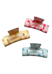 Daisy Checkered Claw Hair Clip